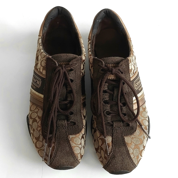 Coach Rufina Signature Canvas Sneaker Chestnut/Brown/Suede - Picture 5 of 8